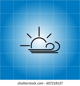 Sunny, windy, sky icon.