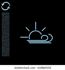 Sunny, windy, sky icon.