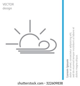 Sunny, windy, sky icon vector image. Can also be used for weather, forecast, season, climate, meteorology. Suitable for web apps, mobile apps and print media