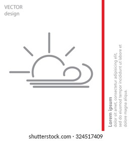 Sunny, windy, sky icon vector image. Can also be used for weather, forecast, season, climate, meteorology. Suitable for web apps, mobile apps and print media