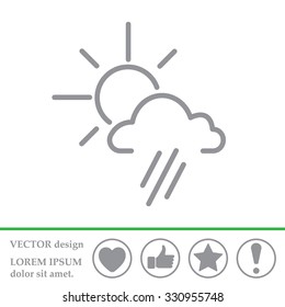 Sunny, windy, sky icon vector image. 