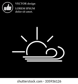 Sunny, windy, sky icon vector image. Can also be used for weather, forecast, season, climate, meteorology. Suitable for web apps, mobile apps and print media