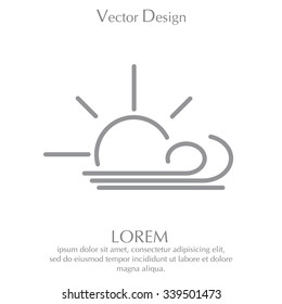 Sunny, windy, sky icon vector image. Can also be used for weather, forecast, season, climate, meteorology. Suitable for web apps, mobile apps and print media