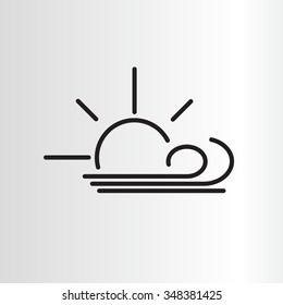 Sunny, windy, sky icon vector image. Can also be used for weather, forecast, season, climate, meteorology. Suitable for web apps, mobile apps and print media