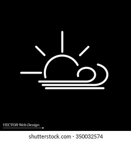 Sunny, windy, sky icon vector image. Can also be used for weather, forecast, season, climate, meteorology. Suitable for web apps, mobile apps and print media