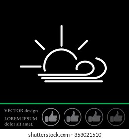 Sunny, windy, sky icon vector image. Can also be used for weather, forecast, season, climate, meteorology. Suitable for web apps, mobile apps and print media