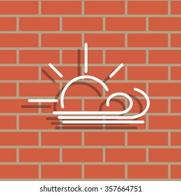 Sunny, windy, sky icon vector image. Can also be used for weather, forecast, season, climate, meteorology. Suitable for web apps, mobile apps and print media