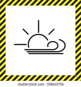 Sunny, windy, sky icon vector image. Can also be used for weather, forecast, season, climate, meteorology. Suitable for web apps, mobile apps and print media