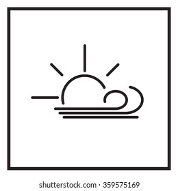 Sunny, windy, sky icon vector image. Can also be used for weather, forecast, season, climate, meteorology. Suitable for web apps, mobile apps and print media