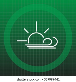 Sunny, windy, sky icon vector image. Can also be used for weather, forecast, season, climate, meteorology. Suitable for web apps, mobile apps and print media