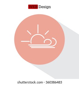 Sunny, windy, sky icon vector image. Can also be used for weather, forecast, season, climate, meteorology. Suitable for web apps, mobile apps and print media