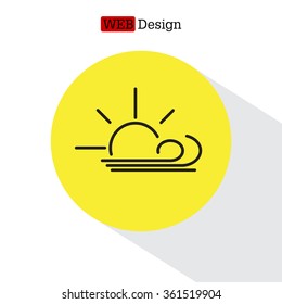 Sunny, windy, sky icon vector image. Can also be used for weather, forecast, season, climate, meteorology. Suitable for web apps, mobile apps and print media