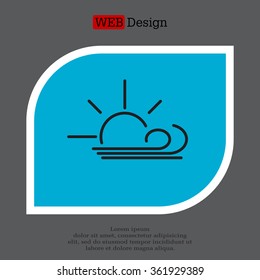 Sunny, windy, sky icon vector image. Can also be used for weather, forecast, season, climate, meteorology. Suitable for web apps, mobile apps and print media