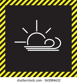 Sunny, windy, sky icon vector image. Can also be used for weather, forecast, season, climate, meteorology. Suitable for web apps, mobile apps and print media