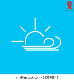 Sunny, windy, sky icon vector image. Can also be used for weather, forecast, season, climate, meteorology. Suitable for web apps, mobile apps and print media