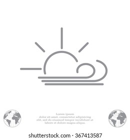 Sunny, windy, sky icon vector image. Can also be used for weather, forecast, season, climate, meteorology. Suitable for web apps, mobile apps and print media