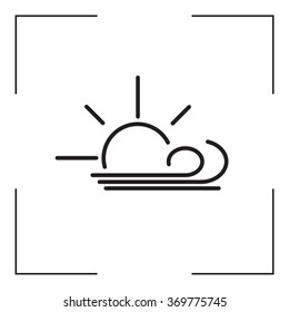 Sunny, windy, sky icon vector image. Can also be used for weather, forecast, season, climate, meteorology. Suitable for web apps, mobile apps and print media