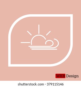 Sunny, windy, sky icon vector image. Can also be used for weather, forecast, season, climate, meteorology. Suitable for web apps, mobile apps and print media