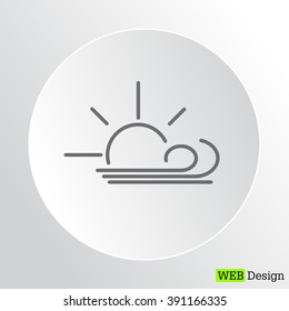 Sunny, windy, sky icon vector image. Can also be used for weather, forecast, season, climate, meteorology. Suitable for web apps, mobile apps and print media