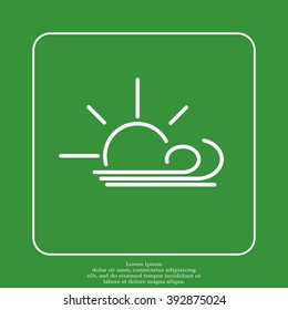 Sunny, windy, sky icon vector image. Can also be used for weather, forecast, season, climate, meteorology. Suitable for web apps, mobile apps and print media
