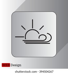 Sunny, windy, sky icon vector image. Can also be used for weather, forecast, season, climate, meteorology. Suitable for web apps, mobile apps and print media