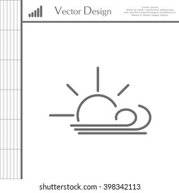 Sunny, windy, sky icon vector image. Can also be used for weather, forecast, season, climate, meteorology. Suitable for web apps, mobile apps and print media