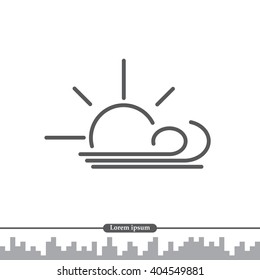 Sunny, windy, sky icon vector image.