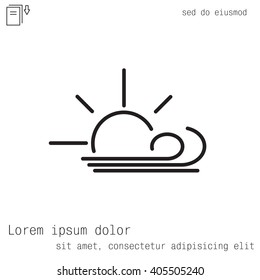 Sunny, windy, sky icon vector image. Can also be used for weather, forecast, season, climate, meteorology. Suitable for web apps, mobile apps and print media