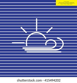 Sunny, windy, sky icon vector image. Can also be used for weather, forecast, season, climate, meteorology. Suitable for web apps, mobile apps and print media