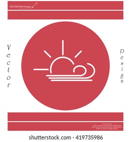Sunny, windy, sky icon vector image. Can also be used for weather, forecast, season, climate, meteorology. Suitable for web apps, mobile apps and print media