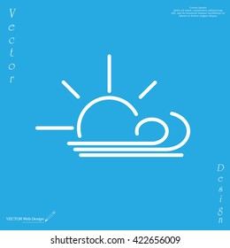 Sunny, windy, sky icon vector image. Can also be used for weather, forecast, season, climate, meteorology. Suitable for web apps, mobile apps and print media