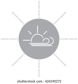 Sunny, windy, sky icon vector image. Can also be used for weather, forecast, season, climate, meteorology. Suitable for web apps, mobile apps and print media