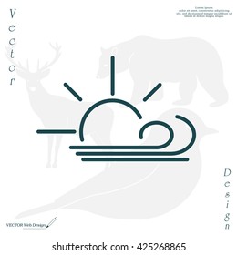 Sunny, windy, sky icon vector image. Can also be used for weather, forecast, season, climate, meteorology. Suitable for web apps, mobile apps and print media