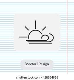 Sunny, windy, sky icon vector image. Can also be used for weather, forecast, season, climate, meteorology. Suitable for web apps, mobile apps and print media