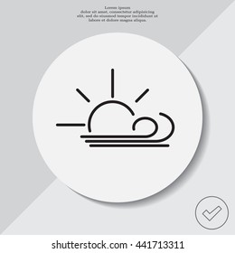 Sunny, windy, sky icon vector image. Can also be used for weather, forecast, season, climate, meteorology. Suitable for web apps, mobile apps and print media