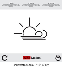 Sunny, windy, sky icon vector image