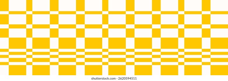 Sunny yellow checkerboard seamless pattern. Retro texture print. Vector illustration.