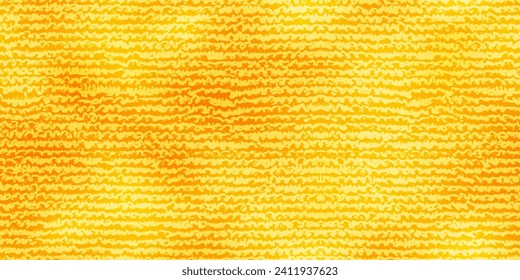 Tela de microfibra amarillo soleado en un patrón inquebrantable. Vista superior de una toalla o un trapo suaves para limpiar el polvo. Ilustración vectorial con textura de tela