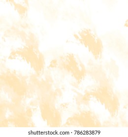 sunny yellow watercolor cloud pattern with feather shaped elements in different shades on white background, vector illustration