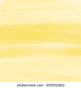 sunny yellow watercolor stripes pattern with horizontal irregular lines, vector illustration