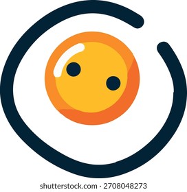 A sunny-side-up egg is depicted inside a circular frame, creating a stylized and playful design.