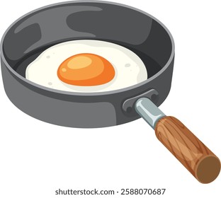 A sunny-side-up egg in a frying pan