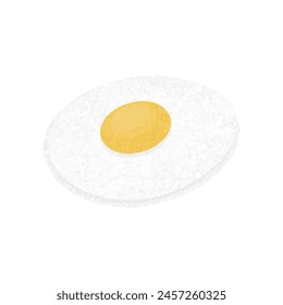 Sunny-side-up egg vector illustration. Fried egg breakfast. Egg yolk and albumen.