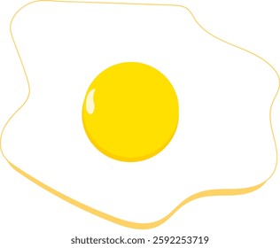 a sunny-side-up fried egg with a bright yellow yolk and a white outline. Perfect for food-related designs, breakfast menus, or culinary themes.