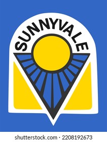 Sunnyvale California con fondo azul 