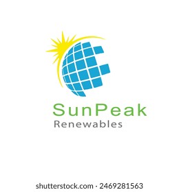 SunPeak Renewables logo is designed for the private solar energy company.  