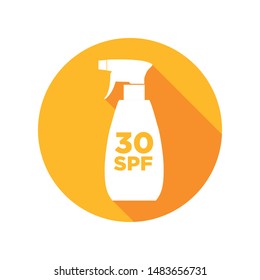 sun-protection cosmetics icon vector, Isolated Background