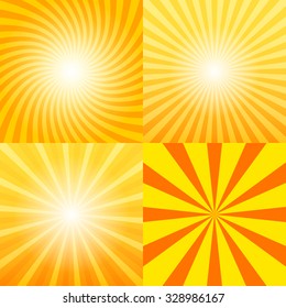 Sunray background set, 2d vector illustration, design elements, clipping mask, eps 10