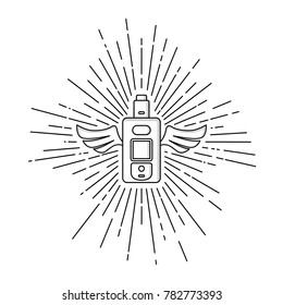 sunray burst electric cigarette personal vaporizer vector art