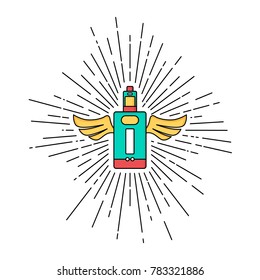 sunray burst electric cigarette personal vaporizer vector art